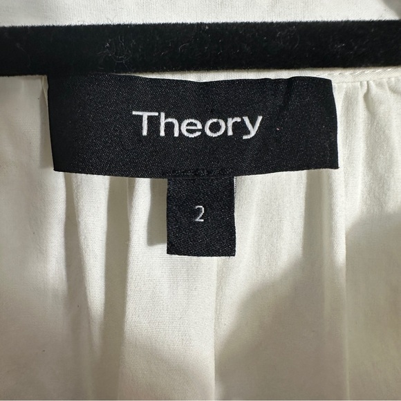 Theory "Nallane" white light poplin shift dress, size 2, sleeveless, summer - Picture 6 of 11